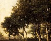 亨利 约瑟夫 哈尔皮涅斯 : Landscape With Two Boys Carrying Firewood